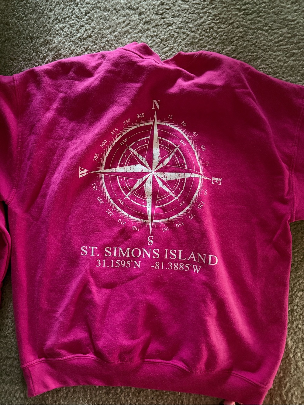 Women's Fuchsia Compass Graphic Sweatshirt - St. Simons Island